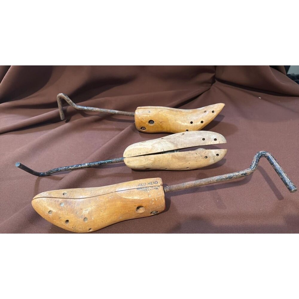 Red Head Shoe Stretcher With Turn Screw Lot of 3
